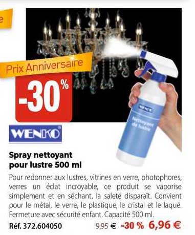 spray nettoyant pour lustre 500 ml wenko