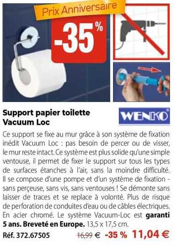 support papier toilette vacuum loc wenko