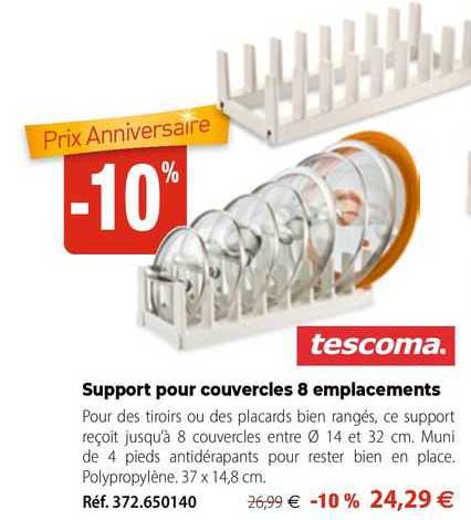 support pour couvercles 8 emplacements tescoma