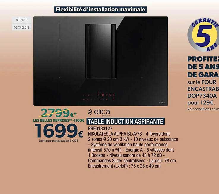 table induction aspirante elica