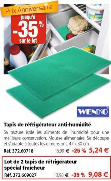tapis de réfrigérateur anti-humidité wenko
