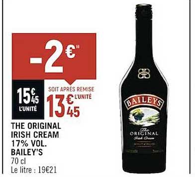 the original irish cream 17% vol. bailey's