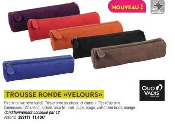 trousse ronde velours quo vadis