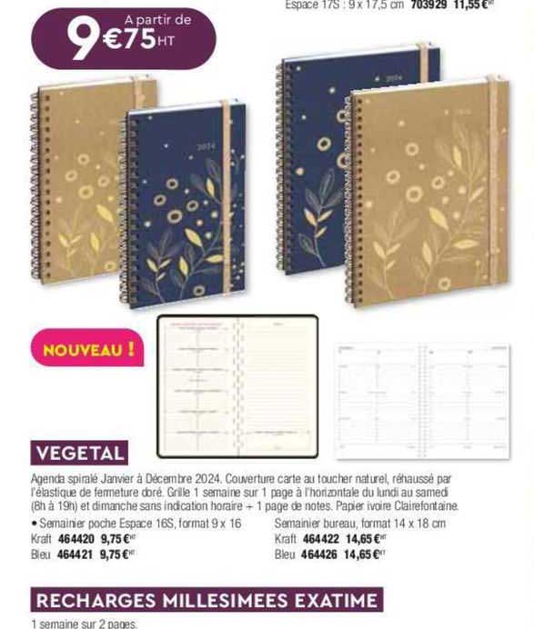 Vegetal Agenda Hebdomadaire