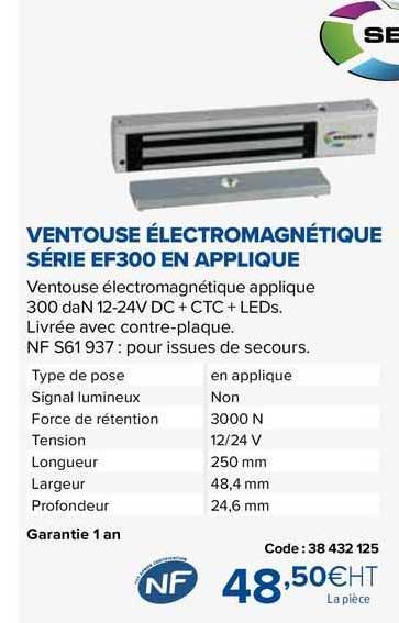 ventouse électromagnétique série ef300 en applique