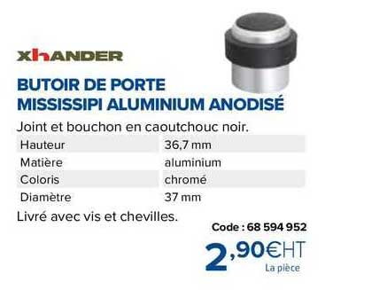 xhander butoir de porte mississipi aluminium anodisé