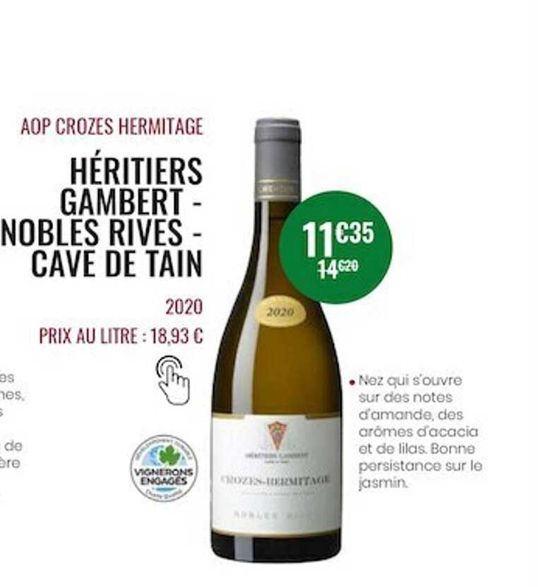aop crozes hermitage héritiers gambert - nobles rives - cave de tain 2020