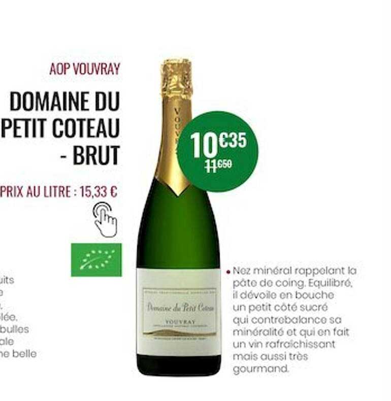 aop vouvray domaine du petit coteau - brut
