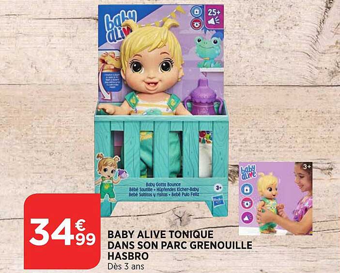 baby alive tonique dans son parc grenouille hasbro