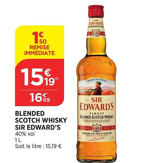blended scotch whisky sir edward's