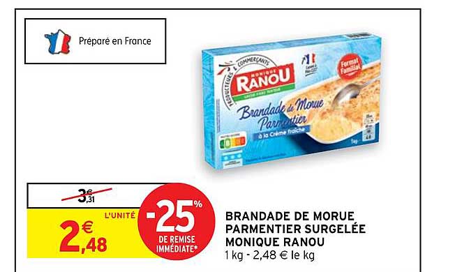 brandade de morue parmentier surgelée monique ranou