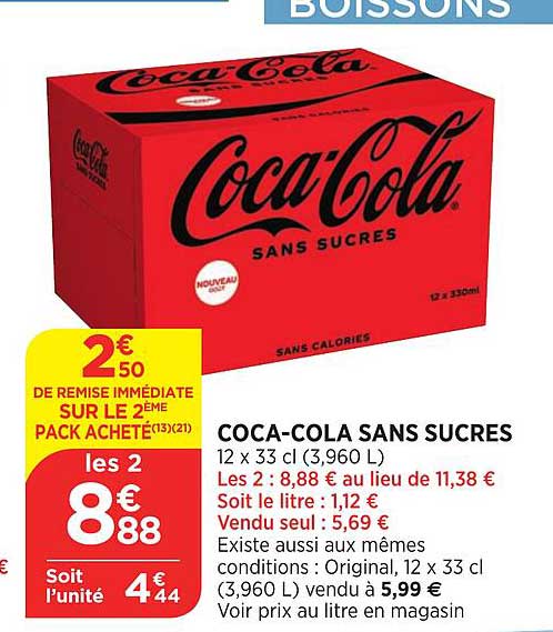 coca-cola sans sucres