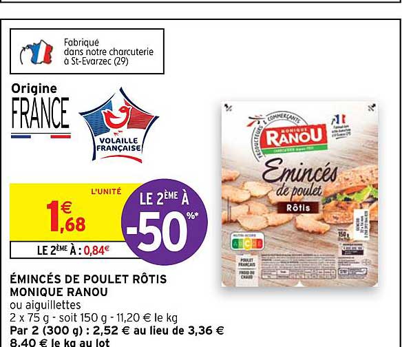 émincés de poulet rôtis monique ranou