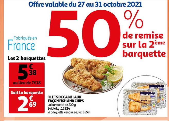 filets de cabillaud façon fish and chips