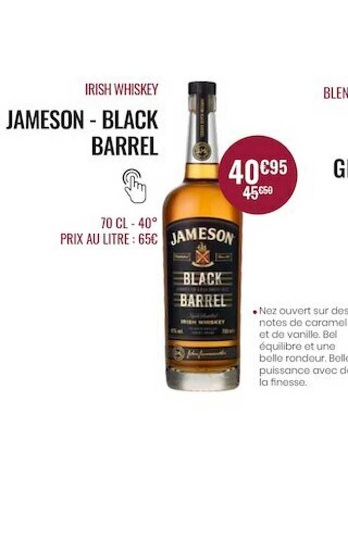 irish whiskey jameson - black barrel