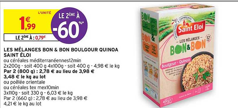 les mélanges bon & bon boulgour quinoa saint éloi