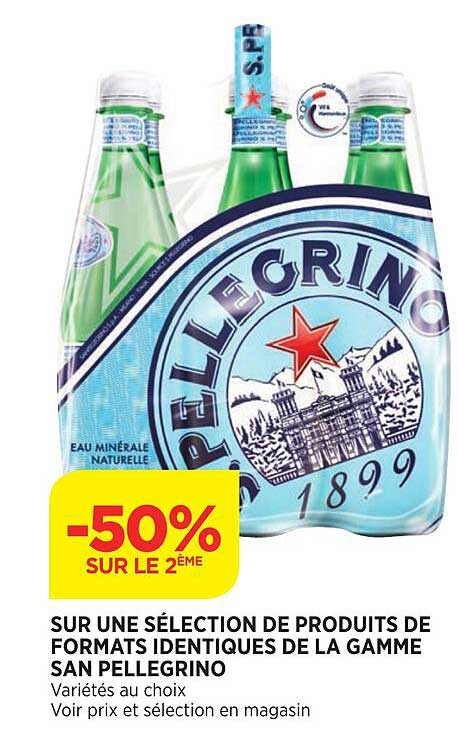 produits de formats identiques de la gamme san pellegrino