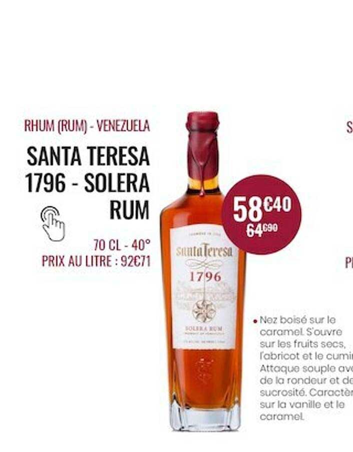 rhum - venezuela santa teresa 1796 - solera rum
