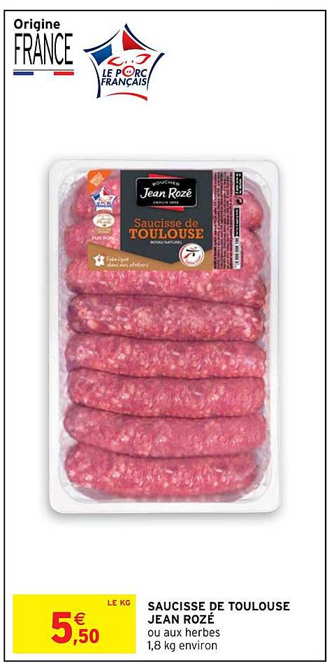 saucisse de toulouse jean rozé