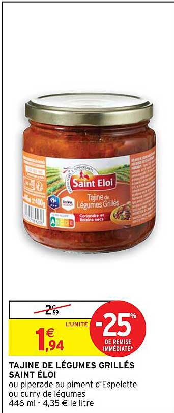 tajine de légumes grillés saint éloi