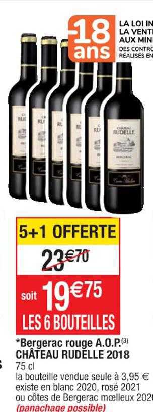 bergerac rouge a.o.p. château rudelle 2018