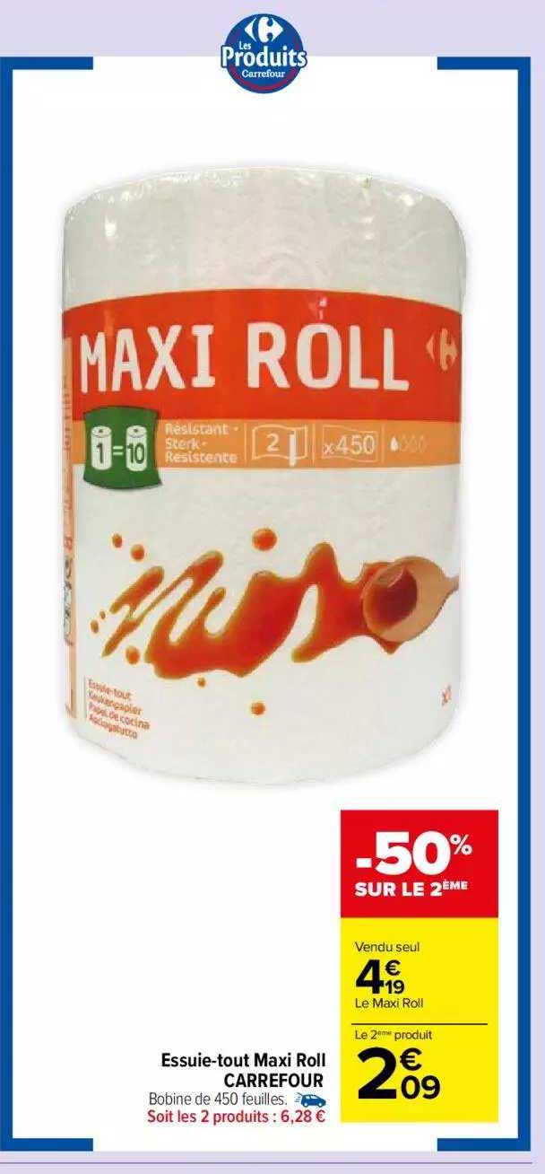 essuie-tout maxi roll carrefour