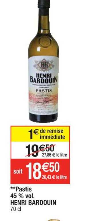 pastis 45% vol. henri bardouin