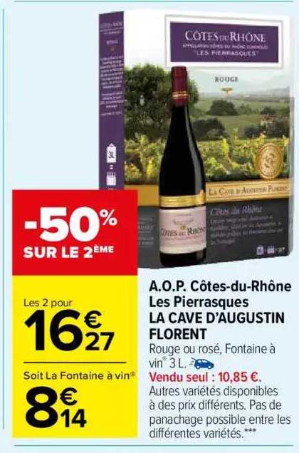 a.o.p. côtes-du-rhône les pierrasques la cave d'augustin florent