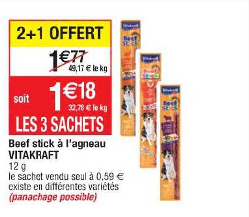 beef stick à l'agneau vitakraft