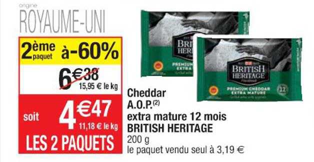 cheddar a.o.p. extra mature 12 mois british heritage