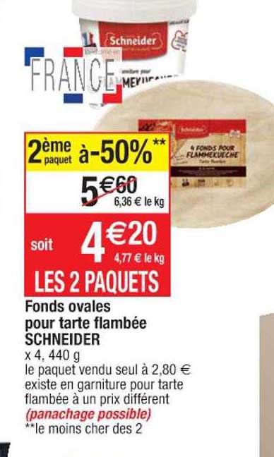fonds ovales pour tarte flambée schneider