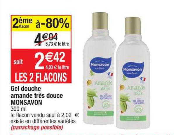gel douche amande très douce monsavon