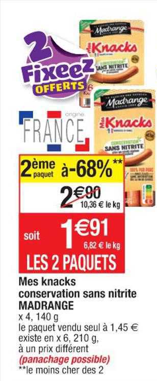 mes knacks conservation sans nitrite madrange