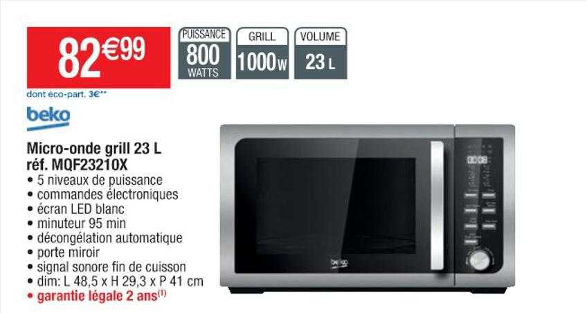micro-onde grill 23l beko