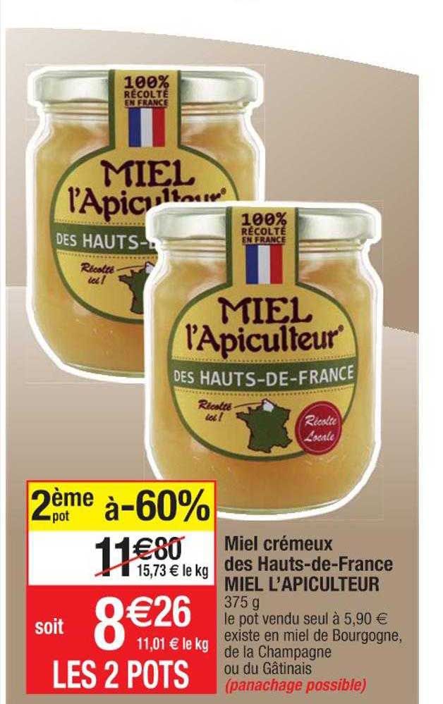 miel crémeux des hauts-de-france miel l'apiculteur