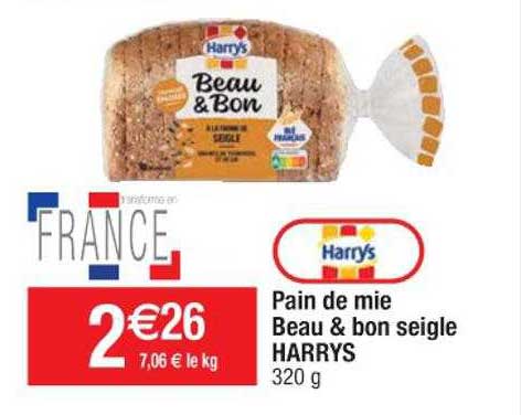 pain de mie beau & bon seigle harrys