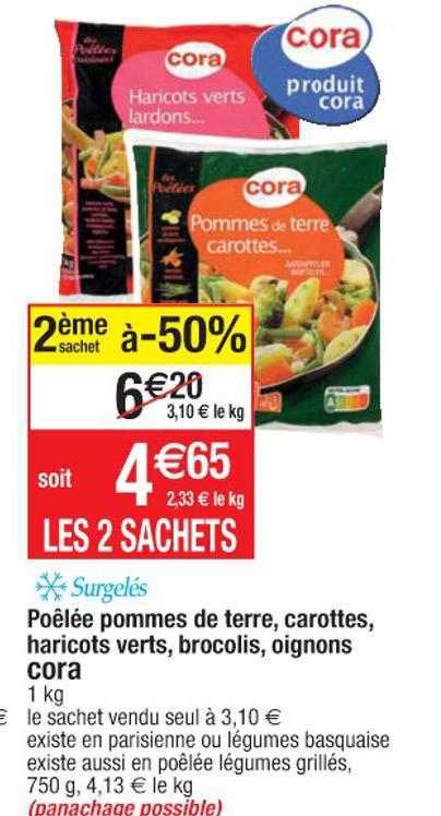 Poêlée Pommes De Terre, Carottes, Haricots Verts, Brocolis, Oignons Cora