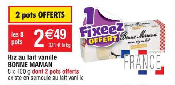 riz au lait vanille bonne maman
