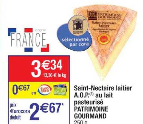 saint-nectaire laitier a.o.p. au lait pasteurisé patrimoine gourmand