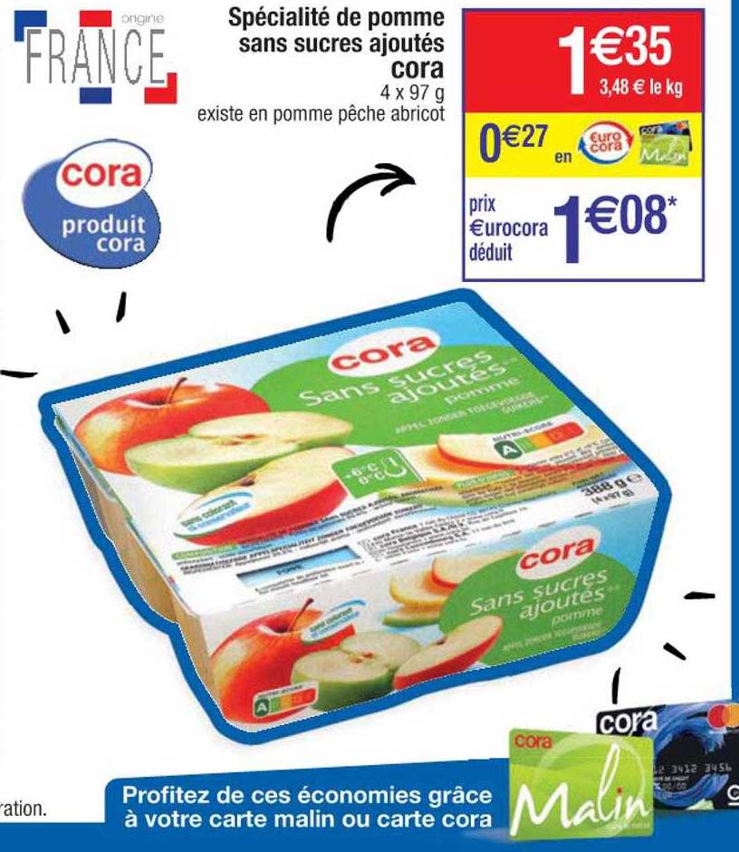 Spécialité De Pomme Sans Sucres Ajoutés Cora