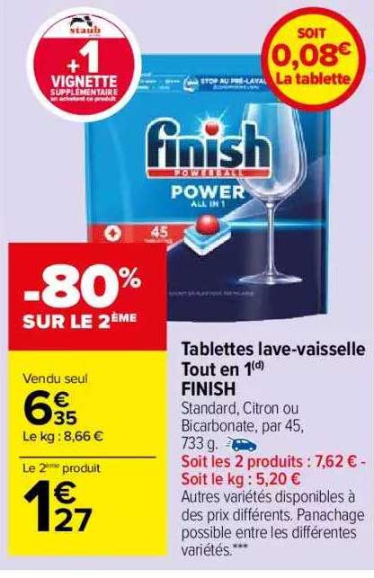 tablettes lave-vaisselle tout en 1 finish