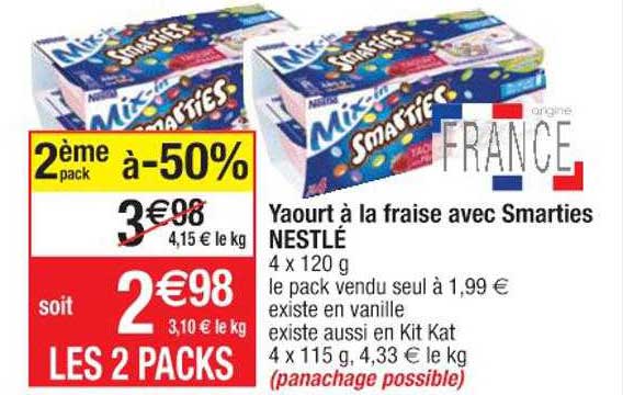Yaourt à La Fraise Avec Smarties Nestlé