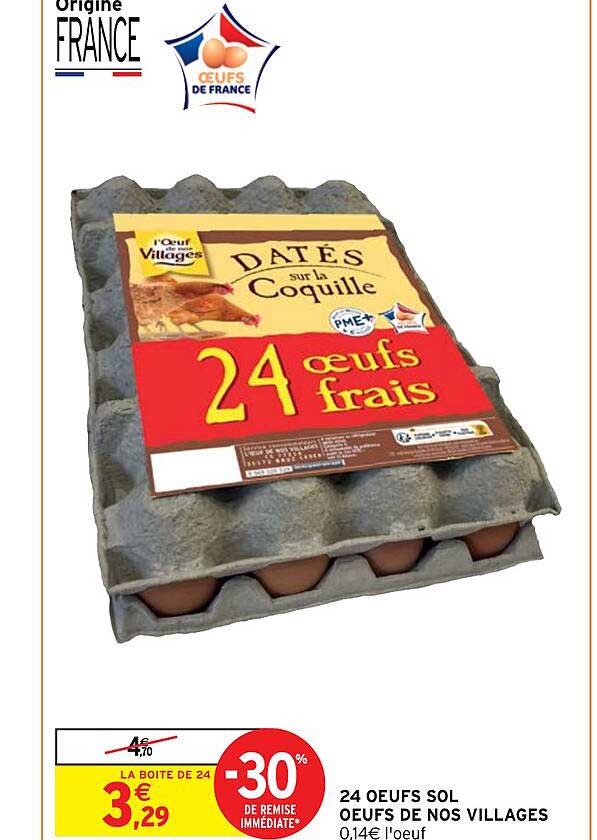 24 œufs Sol œufs De Nos Villages