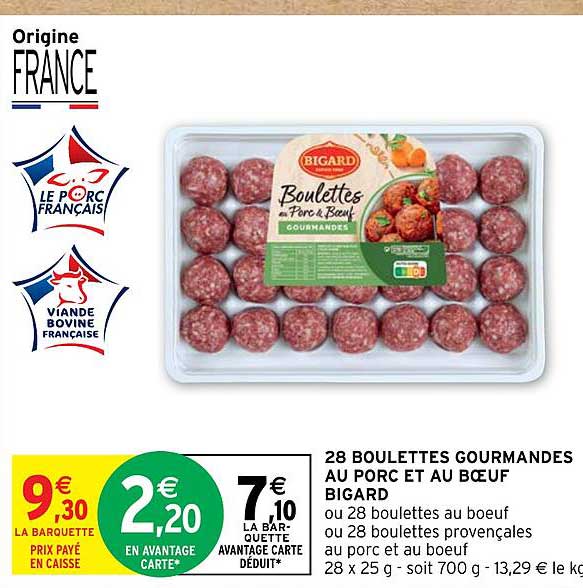 28 Boulettes Gourmandes Au Porc Et Au Bœuf Bigard