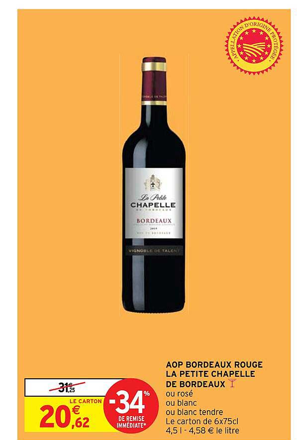aop bordeaux rouge la petite chapelle de bordeaux