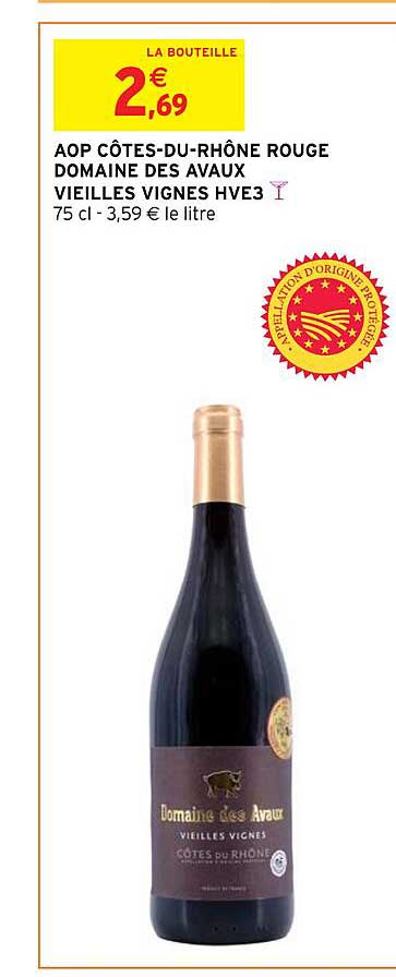 aop côtes-du-rhône rouge domaine des avaux veilles vignes hve3