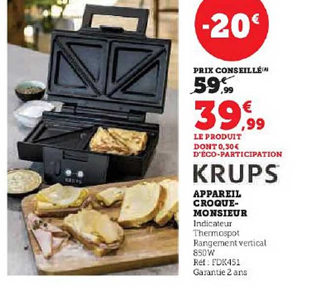 Appareil Croque-monsieur Krups