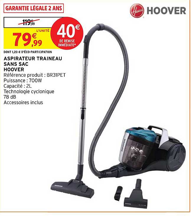 Aspirateur Traineau Sans Sac Hoover