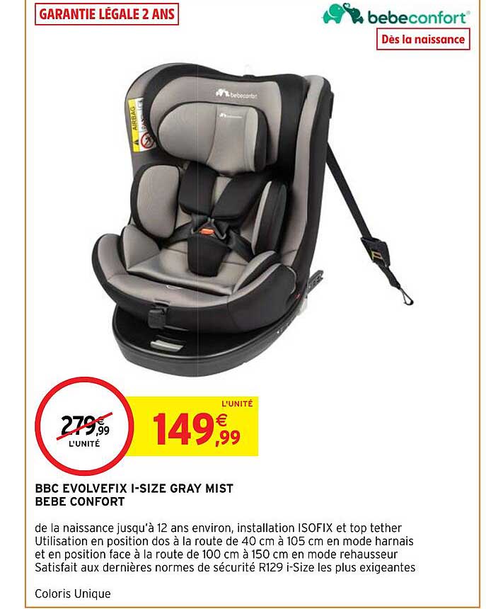 bbc evolvefix i-size gray mist bébé confort
