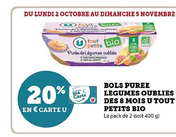 bols purée légumes oubliés dès 8 mois u tout petits bio